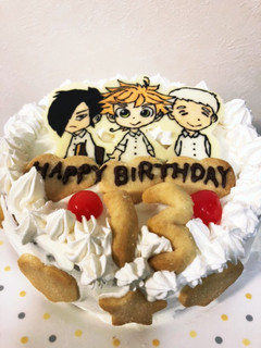 お誕生日ケーキ*約ネバ*-レシピのメイン写真