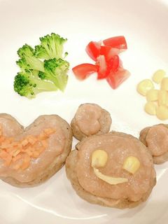 犬の焼かないハンバーグ風プレート*-レシピのメイン写真