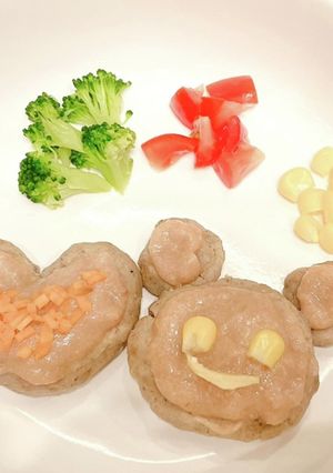 犬の焼かないハンバーグ風プレート＊-レシピのメイン写真