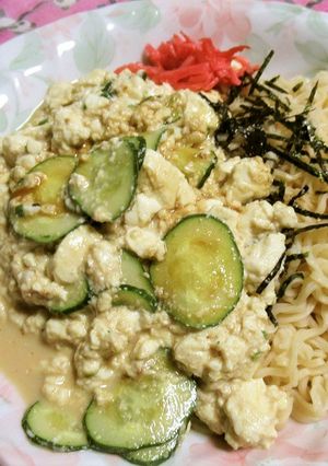 豆腐と胡瓜のせ、冷やしサッポロ一番-レシピのメイン写真