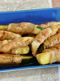 ズッキーニとエリンギの肉巻き甘酢炒め-レシピのメイン写真