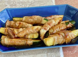 ズッキーニとエリンギの肉巻き甘酢炒め-レシピのメイン写真