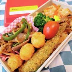 รูปของ 男子高校生お弁当(39)キムチチャーハン