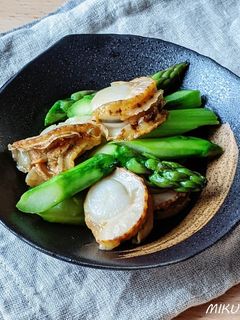 ベビーホタテとアスパラのバター醤油炒め-レシピのメイン写真
