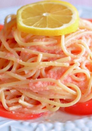ランチ♡大好き明太子とトマトの冷製パスタ-レシピのメイン写真