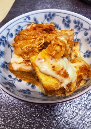 あと一品!厚揚げとキムチのチーズ炒め-レシピのメイン写真