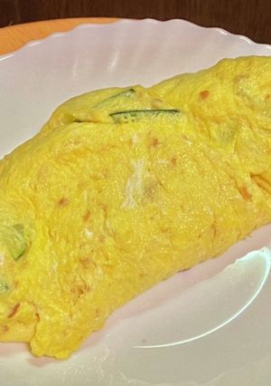 ズッキーニと梅干のオムレツ-レシピのメイン写真