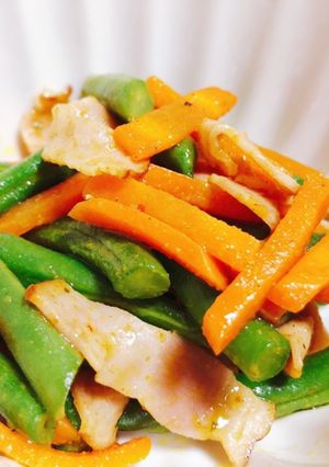 サンド豆と人参のカレー炒め-レシピのメイン写真