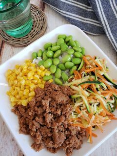 夏野菜のビビンバ風そぼろ丼-レシピのメイン写真