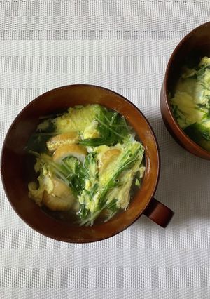 水菜と竹輪のお吸い物‪*･-レシピのメイン写真