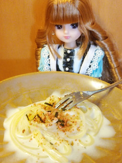 リカちゃん♡たらこ味スープ風ミルクパスタ-レシピのメイン写真