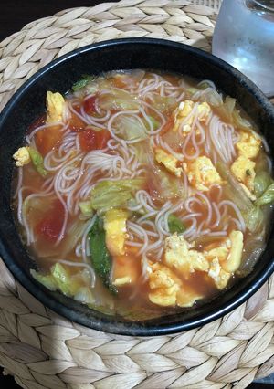 夏バテ防止に！すっきりトマト入麺-レシピのメイン写真