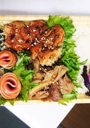 【夫婦弁当76】鳥つくねと牛肉炒め-レシピのメイン写真