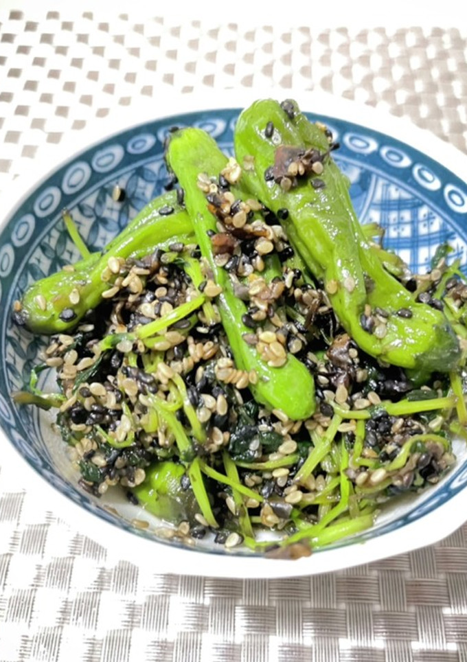 ししとうと豆苗の甘辛ごま炒め-レシピのメイン写真