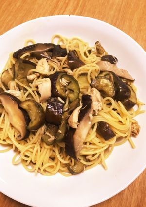 ナスと鶏ささみの煮浸しパスタ-レシピのメイン写真