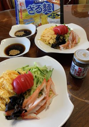 シマダヤざる麺　つけ麺だけど冷やし中華風-レシピのメイン写真