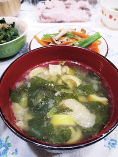 はちくと大根の葉の味噌汁-レシピのメイン写真