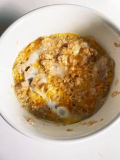 オートミール、レンジで卵とじ丼-レシピのメイン写真