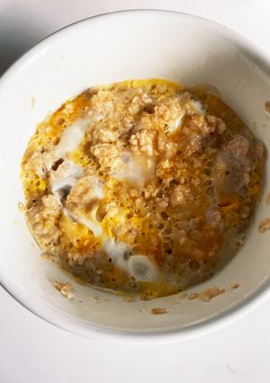 オートミール、レンジで卵とじ丼-レシピのメイン写真