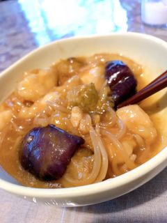 鶏とナスの甘酢炒め(あんかけ)-レシピのメイン写真
