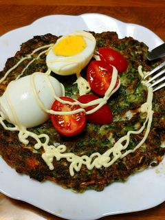 モロヘイヤとキャベツのお好み焼き-レシピのメイン写真