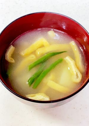 じゃがいも いんげん 油揚げの味噌汁^^-レシピのメイン写真
