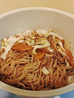 お好きな野菜でレンチン蒸し焼きそば-レシピのメイン写真