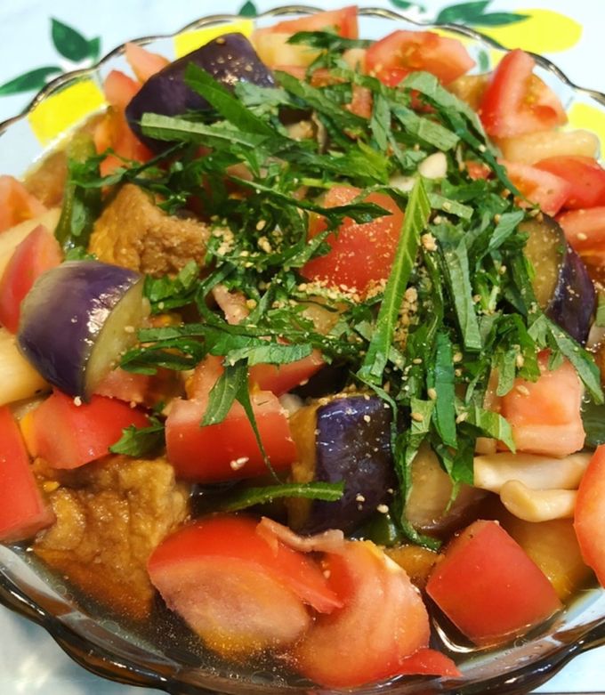 厚揚げで！揚げ出し豆腐風夏野菜の煮びたし by chisappen