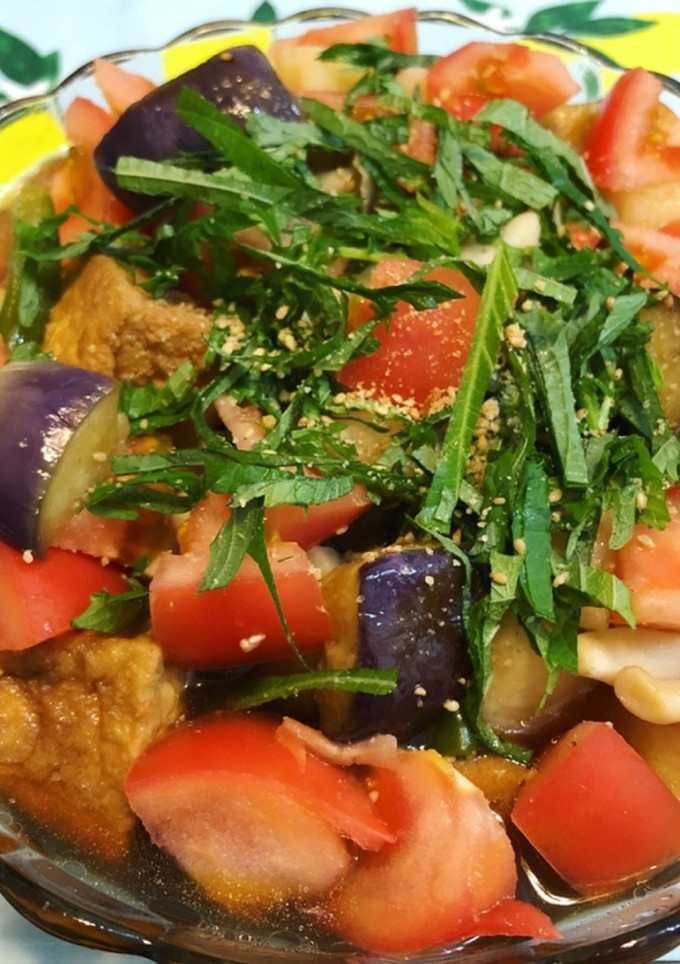 厚揚げで！揚げ出し豆腐風夏野菜の煮びたし-レシピのメイン写真