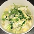 豆腐と豆苗の中華風かき玉スープ