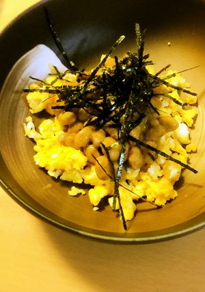 毎日の納豆●炒り玉子＆刻み海苔を添えて-レシピのメイン写真