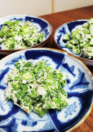 夏の副菜、オクラ梅ジャコマヨで簡単に♪︎-レシピのメイン写真