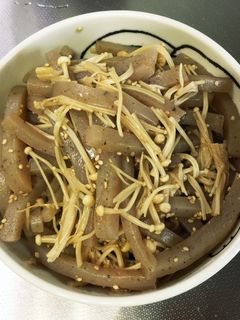 こんにゃくとえのきの炒め煮-レシピのメイン写真