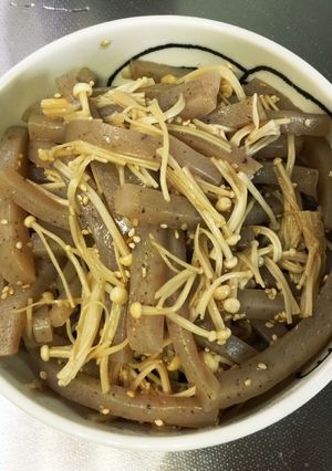 こんにゃくとえのきの炒め煮-レシピのメイン写真