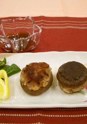 しいたけの肉詰め ソース添え（透析食）-レシピのメイン写真