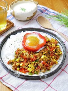 コーンとピーマンのキーマカレー-レシピのメイン写真