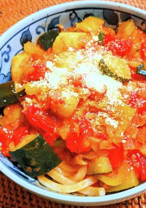 夏野菜のトマトうどん-レシピのメイン写真