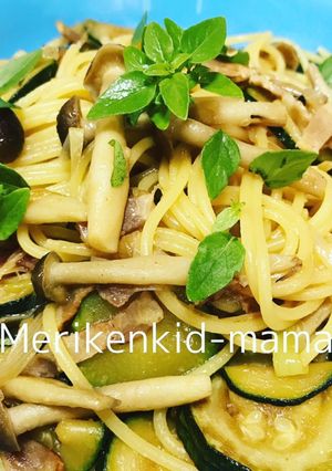 ズッキーニのネギバターソースパスタ-レシピのメイン写真