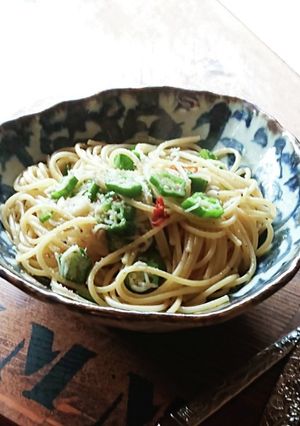 業務スーパー★冷凍オクラとしらすのパスタ-レシピのメイン写真