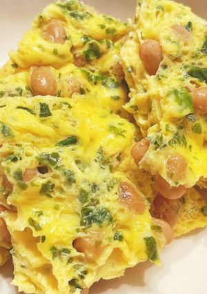 レンジで納豆オムレツ(幼児食)-レシピのメイン写真