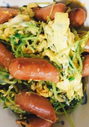 簡単☆香味ペーストで作る豆苗の中華炒め-レシピのメイン写真