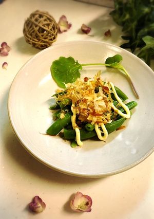 簡単即席✨インゲンに鰹節マヨのっけただけ-レシピのメイン写真