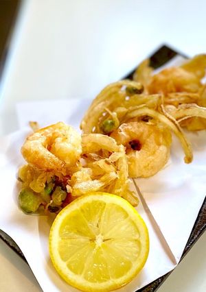 海老と玉ねぎ、枝豆のかけ揚げ-レシピのメイン写真