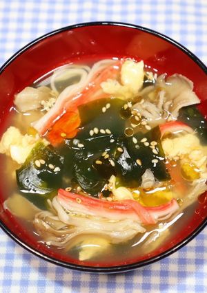 ヒルナンデス☆乾燥マイタケでわかめスープ-レシピのメイン写真