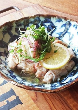 レンジで簡単!蒸し鶏の薬味てんこ盛り-レシピのメイン写真