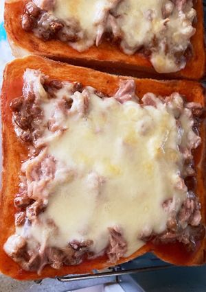 ツナ納豆ピザトースト-レシピのメイン写真