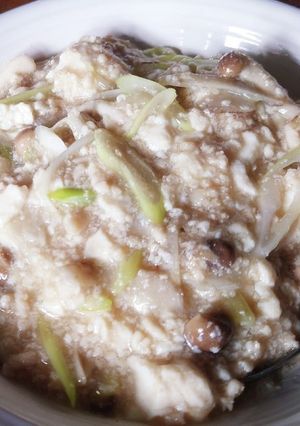豆腐としめじの鶏そぼろ煮-レシピのメイン写真