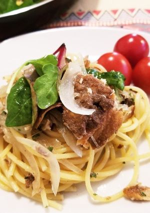焼きにしん缶詰めで冷製パスタ♪ポン酢風味-レシピのメイン写真