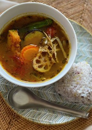 夏野菜を使った＊本格スープカレー-レシピのメイン写真
