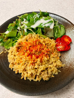 ダイエット♪こんにゃく麺のカレー炒飯風①-レシピのメイン写真